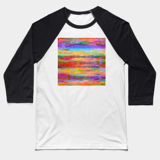 Rainbow Smash-Up | Bright Neon Pattern | Digital Design Full of Color Baseball T-Shirt